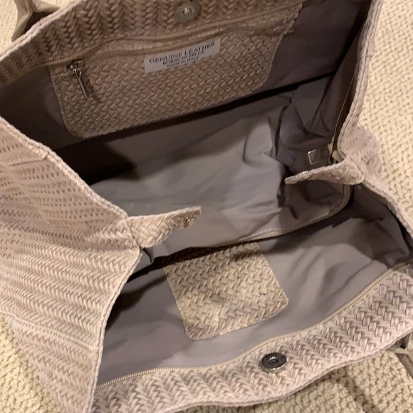 Roberta M. Sueded Leather Taupe Shoulder Bag - Picture 3 of 4